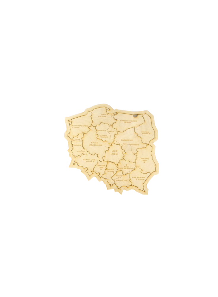 Mapa polski puzzle drewniane