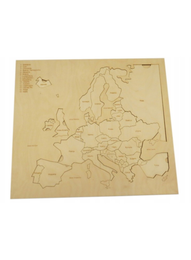 Mapa Europy puzzle drewniane