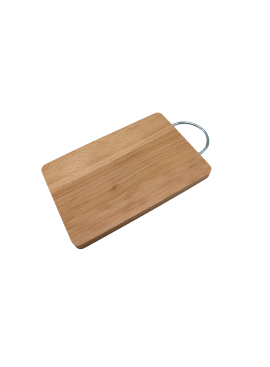 drewniana deska do krojenia z metalowym uchwytem