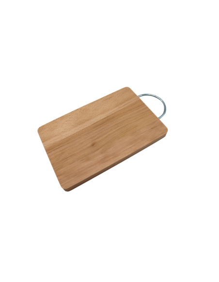 drewniana deska do krojenia z metalowym uchwytem